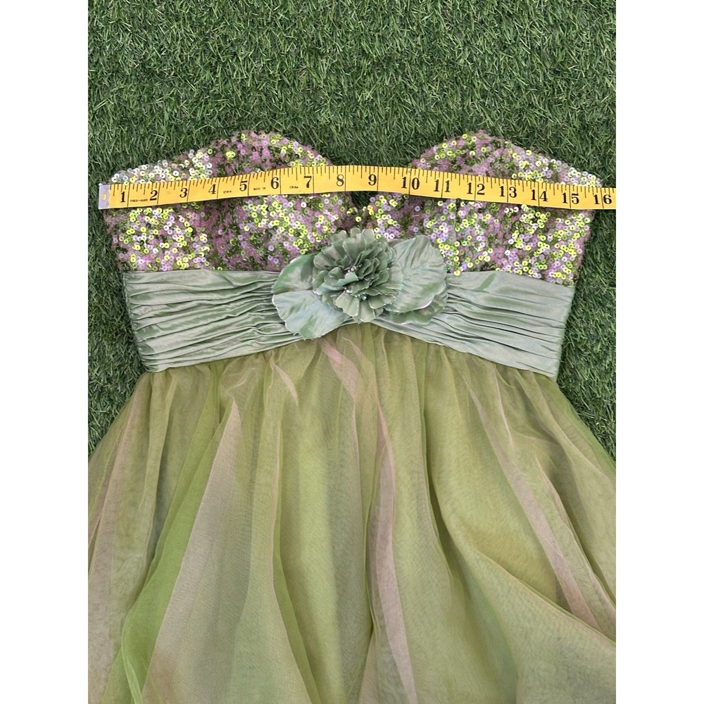 BG Haute Mini Dress Women Size‎ 6 Pink Green Formal Fairy Homecoming Tulle Y2K - Picture 10 of 12